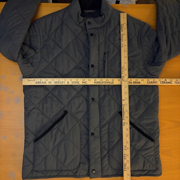 J Crew Mens L Mercantile Walker Quilted Barn Jacket Dark Gray Full Zip EXCELLANT - Picture 6 of 12